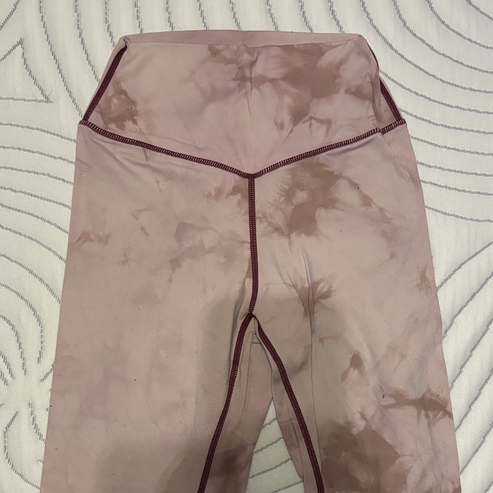 Balance Athletica Tie-Dye Leggings in Mauve and Burgundy